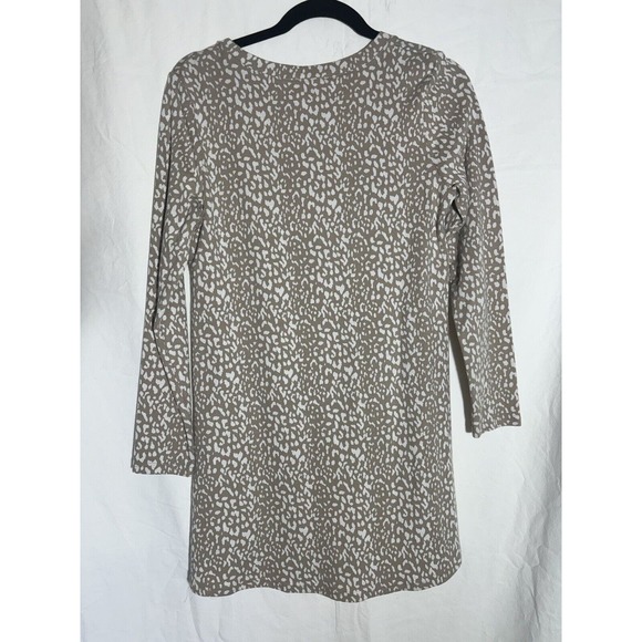 PINK LILY Dress Womens Medium Tan White Animal Print EUC‎ B6 - Picture 4 of 5